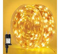 Bowfar Ghirlanda luminosa in filo di rame, 100 m, 1000 LED, luce bianca calda, con presa e funzione di memoria, impermeabile IP65, per interni esterni, Natale, matrimoni, feste in giardino