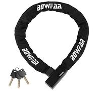 Bowfar Lucchetto per bicicletta, con catena in acciaio da 6 mm e copertura impermeabile, antifurto con chiave per bicicletta, moto, scooter