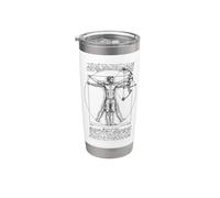 Bowhunter Arciere Tiro con l'arco Vintage Vitruviano Uomo Da Vinci Bicchiere termico in acciaio inox doppia parete