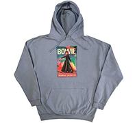 BOWIE David Felpa con Cappuccio Moonage 11 Fade Nuovo Ufficiale Unisex Light Blu