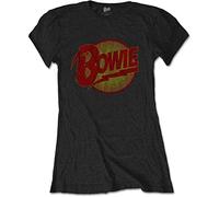 Bowie David - T-Shirt # S Black Femmina # Diamond Dogs Vintage