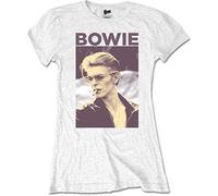 Bowie David - T-Shirt # S Ladies White # Smoking