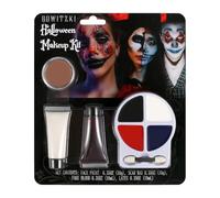 Bowitzki Clown Makeup Kit Halloween Special Effect Makeup with 4 colors Face Paint, Liquid Latex, Fake Blood, Scar Wax, Applicator