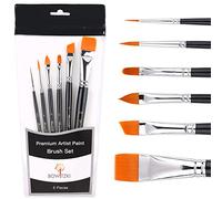 Bowitzki Face Paint Brush Set, 6pcs Artist Brushes for Body Face Painting,Acrylic Painting Watercolor Oil Gouache