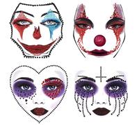 Bowitzki Halloween Face Jewels Festival Design Donna Mermaid Face Gems Strass Stickers Occhi Corpo Tatuaggi Temporanei (Impostazione D)