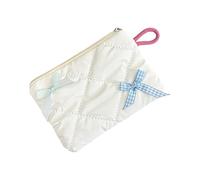 Bowknot Accented Sacchetti di Immagazzinaggio Resistente all'acqua Sacchetto di Trucco Portatile Carryall per Cosmetici Organizzazione Gioielli Organizzatori Sacchetto Poliestere, bianco, Taglia unica
