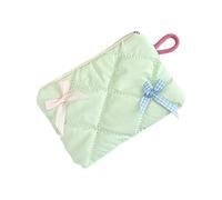 Bowknot Accented Sacchetti di Immagazzinaggio Resistente all'acqua Sacchetto di Trucco Portatile Carryall per Cosmetici Organizzazione Gioielli Organizzatori Sacchetto Poliestere, Verde chiaro, Taglia