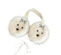Bowknot Cartoon Ear Paraorecchie per il freddo Bella Protezione Più Caldo Pieghevole Per L'inverno Uso quotidiano Orecchio Regolabile, Consigli per il caffè beige, Taglia unica
