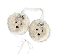 Bowknot Cartoon Ear Paraorecchie per il freddo Bella Protezione Più Caldo Pieghevole Per L'inverno Uso quotidiano Orecchio Regolabile, Colore Albicocca Riso, Taglia unica