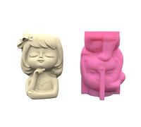 Bowknot ragazza concreta vaso in silicone a forma di vaso per piante grasse, vaso di fiori in argilla cemento-gesso stampi per giardino di casa