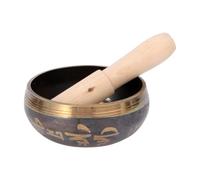 Bowl Meditazione Tibetano con Mallet e Bastone in Legno Stili multipli | Colore Coffee, Materiale Rame, per Casa e Viaggio, Accessori Inclusi Martello e Bastone Stile Casuale