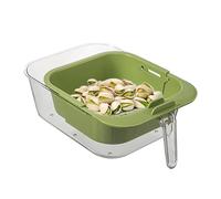 Bowl Per Lavare Frutta Con Colino - Doppio Strato Telescopico per Lavaggio e Scolatura,Cestello Scolafrutta con Manico - Per Cucina Soggiorno Snack Verdura Frutti di Bosco Fragola