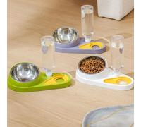 Bowl Set per Gatti Cani Ciotola Cane Sbarra Porta Cibo Stand