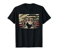 Bowling Camo USA Flag Patriottica American Flag Bowler Maglietta
