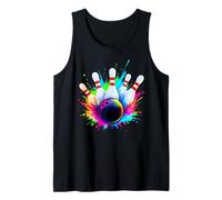 Bowling Color Splash Colorful Bowling Ball and Pins Bowler Canotta