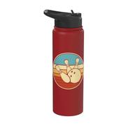 Bowling Design retrò uomo donna bombetta vintage Stainless Steel Insulated Water Bottle