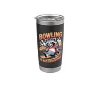 Bowling e decisioni sbagliate Pizza Birra Procione Bicchiere termico in acciaio inox doppia parete