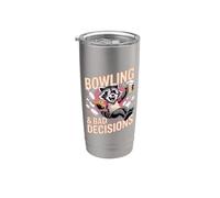 Bowling e decisioni sbagliate Pizza Birra Procione Bicchiere termico in acciaio inox doppia parete