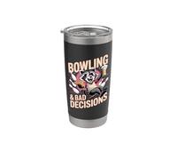 Bowling e decisioni sbagliate Pizza Birra Procione Bicchiere termico in acciaio inox doppia parete