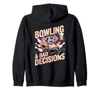 Bowling e Decisioni sbagliate Pizza Birra Procione Felpa con Cappuccio