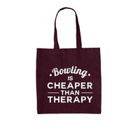 Bowling È più Conveniente Than Terapia - Tela Borsa Grande - Bombetta 10 Pin