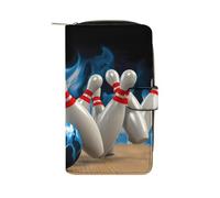 Bowling Game Strike Rot Carino Portafogli Lunghi Grande Capacità Portafoglio Fibbia Borsa Blocco Borsa Frizione per Bill Cash Coin Card Key Purse, Stile:, 19.7x11x3.5cm, Per tutte le stagioni