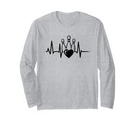 Bowling Heartbeat - Vintage Bowler Bowling Sport Amante Maglia a Manica