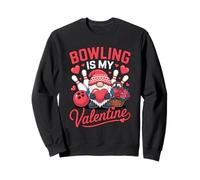 Bowling Is My Valentine Cute GNOME Bowling Valentine Felpa
