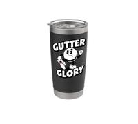 Bowling League Gutter Glory Retro Bowler Bicchiere termico in acciaio inox doppia parete