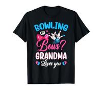 Bowling or Bows Grandma Loves You Gender Reveal Pink or Blue Maglietta