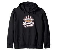 Bowling Queens Crown Pins Donna Bowling League Felpa con Cappuccio
