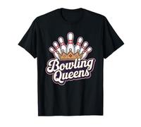 Bowling Queens Crown Pins Donna Bowling League Maglietta