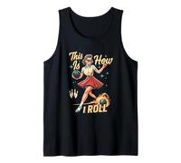 Bowling Sport Donne Retro Anni '50 Pinup Girl This s I Roll Canotta