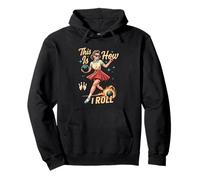 Bowling Sport Donne Retro Anni '50 Pinup Girl This s I Roll Felpa con Cappuccio
