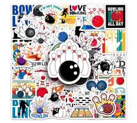 Bowling Stickers Funny Bowling Sport Adesivi 50 pezzi Skateboard Graffiti Adesivi Moto Bicicletta Snowboard Bagagli Auto Valigia per Bambini e Ragazzi Impermeabile Vinile Adesivi