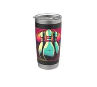 Bowling Synthwave Bicchiere termico in acciaio inox doppia parete