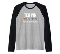 Bowling Ten Pin Una Stella Valutazione recensione Funny Bowler League Maglia con Maniche Raglan