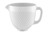 bowls for mixer， Ciotola con testa inclinabile, 4,5-5 QT, compatibile con Kitchenaid Artisan 5KSM125, 5KSM150, 5KSM175, 5KSM7580, KSM150, RRK150, vetro ceramico(White ceramic)