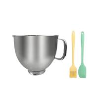 bowls for mixer， Ciotola for impastatrice in acciaio inossidabile da 5 litri, compatibile con i frullatori a testa inclinabile Kitchenaid da 4,5-5 litri con 1 spatola in gomma siliconica e pennello