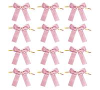 Bows De Noël - 12pcs Twist Tie Satin Bows | Velvet Natale Decorazione Decorazione Della Corona, Decorazione Della Casa Multifunzionale Per Albero Di Garland Artigianato Busta Decorazione Del Giardino