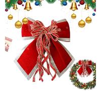 Bows For Christmas Tree | Velvet Vintage Ribbon - Festive Christmas Tree Bow Ornaments Home Décor Accents | For Holiday Wedding Indoor Outdoor Office Farmhouse Wreath Garland Mantel Wall Door