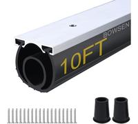 BOWSEN Guarnizione universale a U + O-ring per portone del garage, resistente alle intemperie, in gomma con kit di fissaggio in alluminio, nero (3 m, larghezza 4,1 cm)