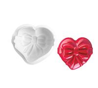 Bowtie Heart Cake Stampi per fondente, stampo per cioccolato, stampo in silicone a forma di cuore, per resina epossidica, sapone per candele, forno sicuro