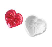 Bowtie Heart Cake Stampo per fondente in silicone a forma di cuore, per resina epossidica, per alimenti, in silicone