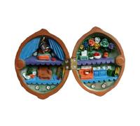BOWTONG Casa delle bambole in miniatura con guscio di noce,Scena decorativa in miniatura artigianale in noce con luce,Dado caldo segreto in resina 3D
