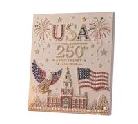 BOWTONG Kit fai da te per il 250° anniversario, 4 luglio con perline patriottiche, con cornice bianca e blu e pois per la casa con