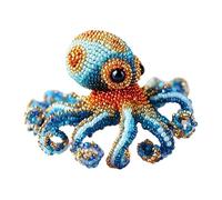 BOWTONG Kit per ricamo con perline a forma di polipo, kit fai da te con perline a tema oceano, con istruzioni a colori, animali per principianti fai da te