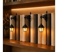 BOWTONG Lanterna per Biblioteca - Illuminazione Decorativa per Scaffali, Luci da Scaffale da Lettura per Amanti dei Libri, Lampada da Angolo da Lettura in Stile Antico a Led per Studio, Casa, Libreria