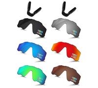 Bowyer 6 lenti polarizzate di ricambio e naselli per occhiali da sole Oakley Jaw-breaker OO9290, nero + specchio titanio + specchio blu surf + specchio rosso fuoco + specchio verde giada + marrone