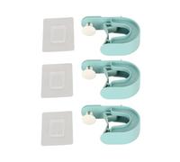 BowyTrading 3 supporti autoadesivi per scopa e mocio, antiscivolo, multiuso, per casa, bagno, cucina, giardino, garage (blu)